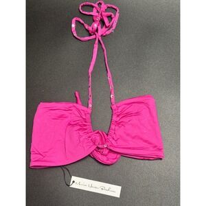 Monica Hansen Beachwear NWT Bikini Top‎ with Crystal Fuchsia Pink Size Small